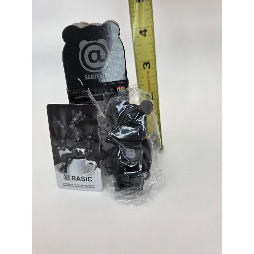 Medicom Toy Be@rbrick Series 48 Basic B 100% Figure Black 2024 Sealed Bag w/card